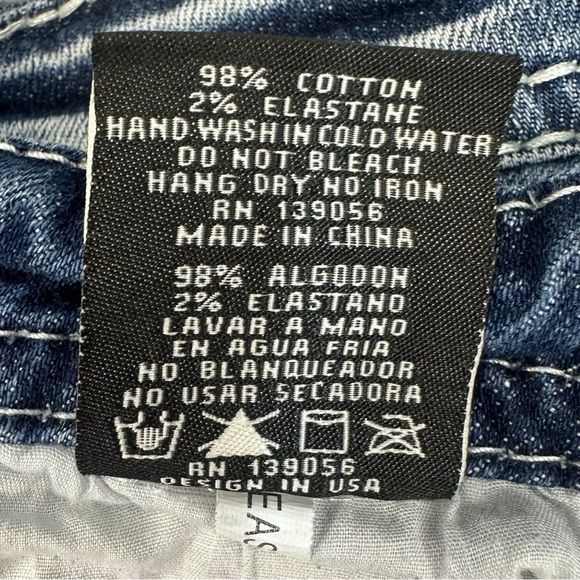 Grace LA Y2K Capri Jeans Sz 27 Easy Fit Embroidered Thick Stitch - Picture 9 of 9